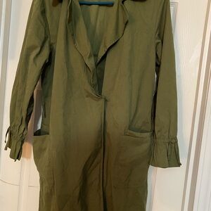 Olive Green Women's Lightweight Trench Coat
